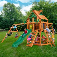Gorilla Playsets Navigator Treehouse Cedar Swing Set with Natural Cedar Posts   554089714